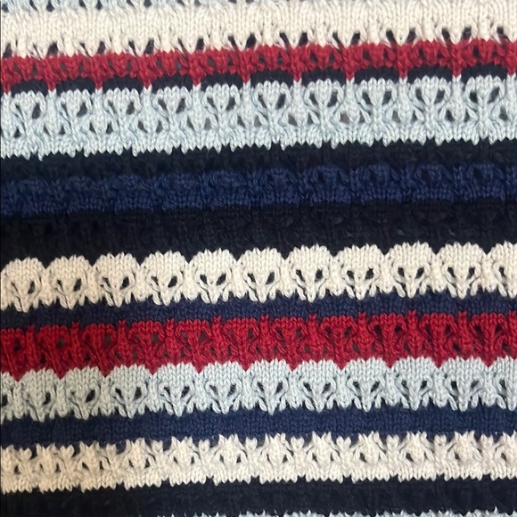 Uniqlo Red and White Crewneck Top with Nautical Stripes - Picture 3 of 5